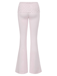 Whimsy Doll Cotton Active Fold over Long Pants (Brown Polka)