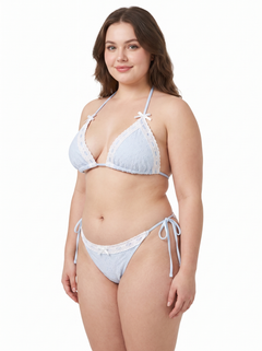 Coquette Cotton Eyelet Bikini Bottom (Baby Blue)