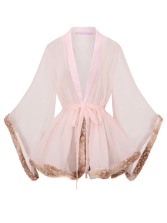 Bambi Princess Fur Chiffon Robe (Pink) - Angel Ruche