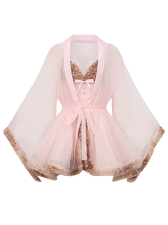 Bambi Princess Fur Chiffon Babydoll Dress (Pink) - Angel Ruche
