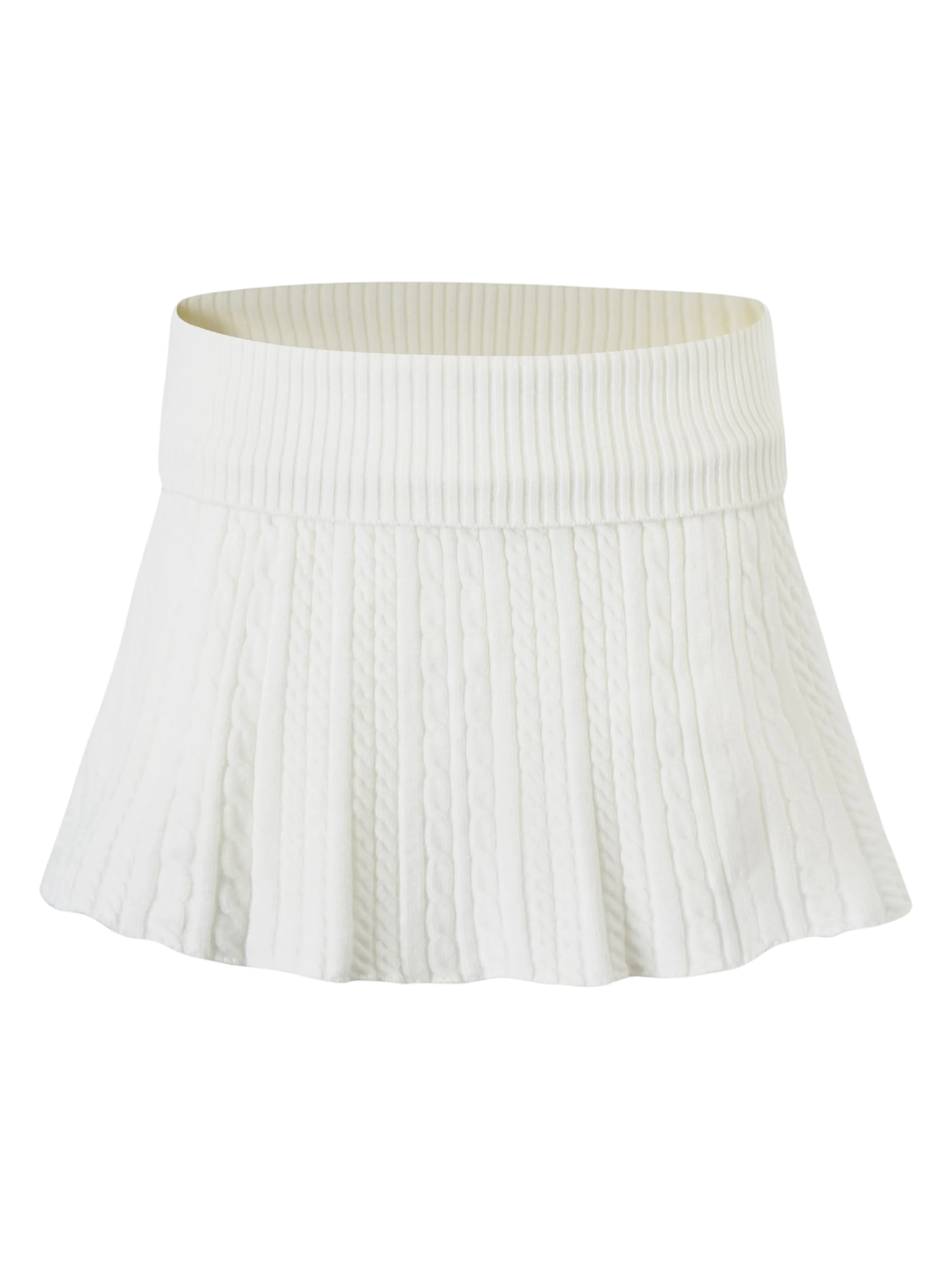 rosymonster flora vail skirt ホワイト Marshmallow Cable Knit Skirt (White) – Angel Ruche