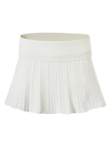 Marshmallow Cable Knit Skirt (White)
