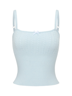 Colette Cable Knit Cami Top (Ice Blue)