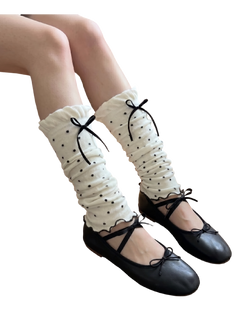 Polka Dot Leg Warmer (White)