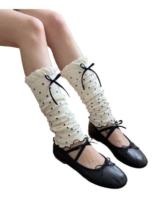 Polka Dot Leg Warmer (White)