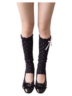 Polka Dot Leg Warmer (Black)