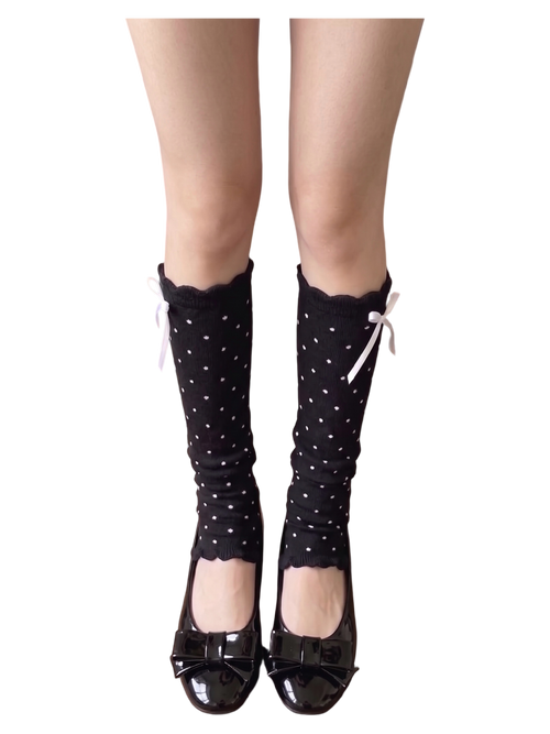 Polka Dot Leg Warmer (Black)