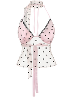 Dottie Polka Dot Mesh Halter Top
