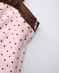 Dolly Polka Dot Dress+ Petticoat (Pink Mocha)