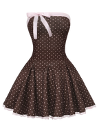 Dolly Polka Dot Dress+ Petticoat (Chocolate)