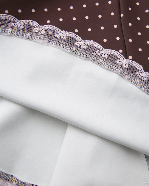 Dolly Polka Dot Dress+ Petticoat (Chocolate)