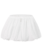 Coquette Cotton Eyelet Bubble Skirt (White) - Angel Ruche