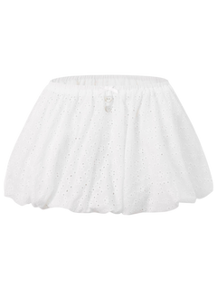 Coquette Cotton Eyelet Bubble Skirt (White) - Angel Ruche