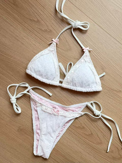 Coquette Cotton Eyelet Bikini Bottom (White)