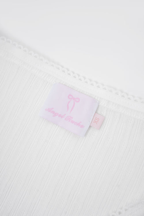 Coquette Frilly Cotton Shell Cardigan(White)