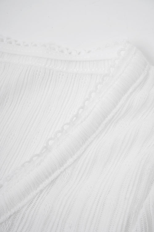 Coquette Frilly Cotton Shell Cardigan(White)