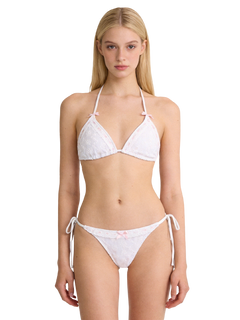Coquette Cotton Eyelet Bikini Bottom (White)