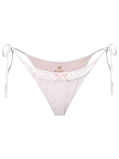 Coquette Cotton Eyelet Bikini Bottom (White) - Angel Ruche