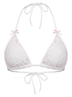 Coquette Cotton Eyelet Bikini Top (White)