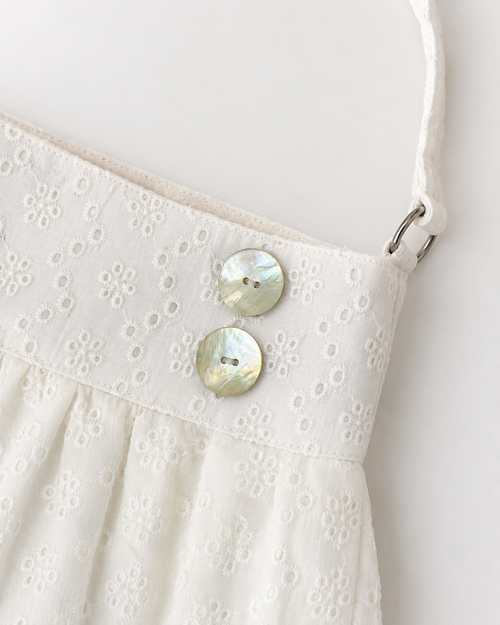 Coquette Cotton Eyelet Bag(White)