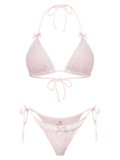 Coquette Cotton Eyelet Bikini Bottom (Pink)