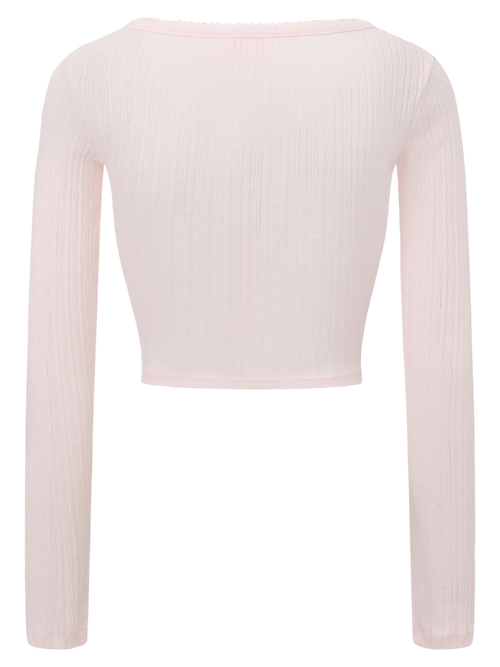Coquette Frilly Cotton Shell Cardigan(Pink)
