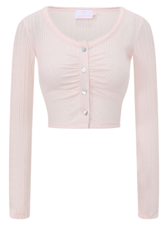 Coquette Frilly Cotton Shell Cardigan(Pink)