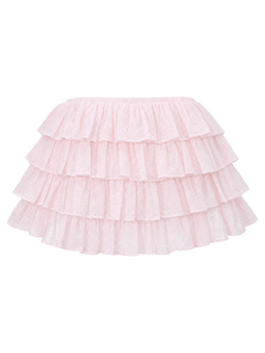 Coquette Cotton Eyelet Ruffles Skirt (Pink)