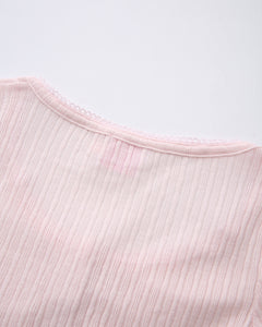 Coquette Frilly Cotton Shell Cardigan (Pink) - styling detail - Angel Ruche