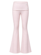 Whimsy Doll Cotton Polka Active Fold over Long Pants