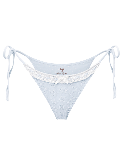 Coquette Cotton Eyelet Bikini Bottom (Blue)