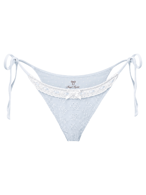 Coquette Cotton Eyelet Bikini Bottom (Blue)