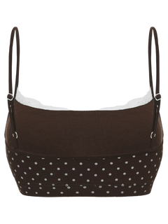 Whimsy Doll Cotton Polka Active Bralette(Brown)