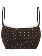 Whimsy Doll Cotton Polka Active Bralette(Brown)