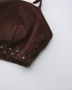 Whimsy Doll Cotton Polka Active Bralette(Brown)