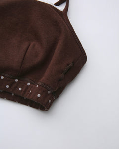 Whimsy Doll Cotton Polka Active Bralette(Brown)