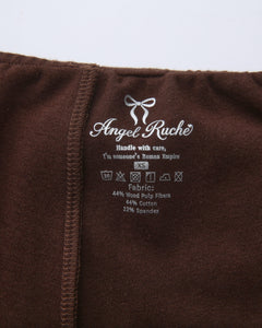 Whimsy Doll Cotton Polka Active Fold Over Shorts(Brown)