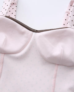 Whimsy Doll Cotton Active Top(Brown Polka)
