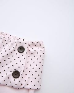Whimsy Doll Cotton Active Fold over Long Pants (Brown Polka)