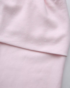 Whimsy Doll Cotton Active Fold over Long Pants (White Polka)