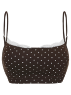 Whimsy Doll Cotton Polka Active Bralette(Brown)