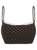 Whimsy Doll Cotton Polka Active Bralette(Brown)