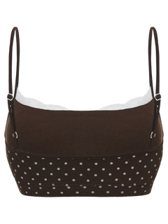 Whimsy Doll Cotton Polka Active Bralette(Brown)