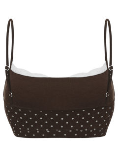Whimsy Doll Cotton Polka Active Bralette(Brown)