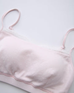 Whimsy Doll Cotton Polka Active Bralette(Pink)