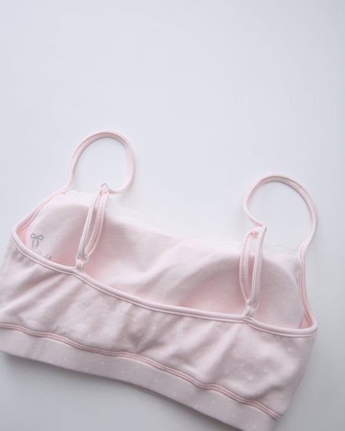 Whimsy Doll Cotton Polka Active Bralette(Pink)