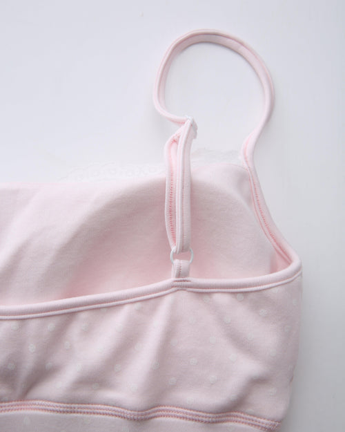 Whimsy Doll Cotton Polka Active Bralette(Pink)