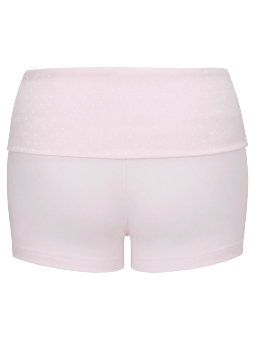 Whimsy Doll Cotton Polka Active Fold Over Shorts(Pink)