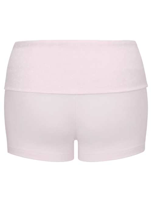 Whimsy Doll Cotton Polka Active Fold Over Shorts(Pink)