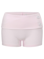 Whimsy Doll Cotton Polka Active Fold Over Shorts(Pink)